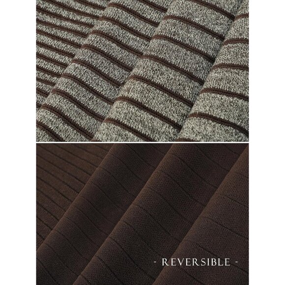 Elegant Women's Reversible Stretchy A-Line Midi Skirt - Winter Warmth in Caramel - Picture 3 of 5